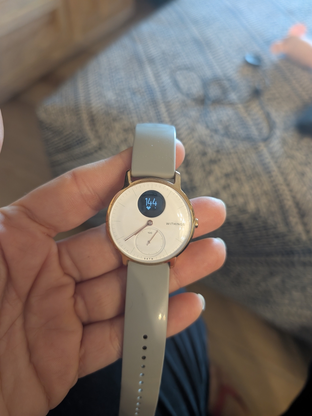 Withings Steel Hr Hybrid Smartwatch in Gray with Rose Gold Case